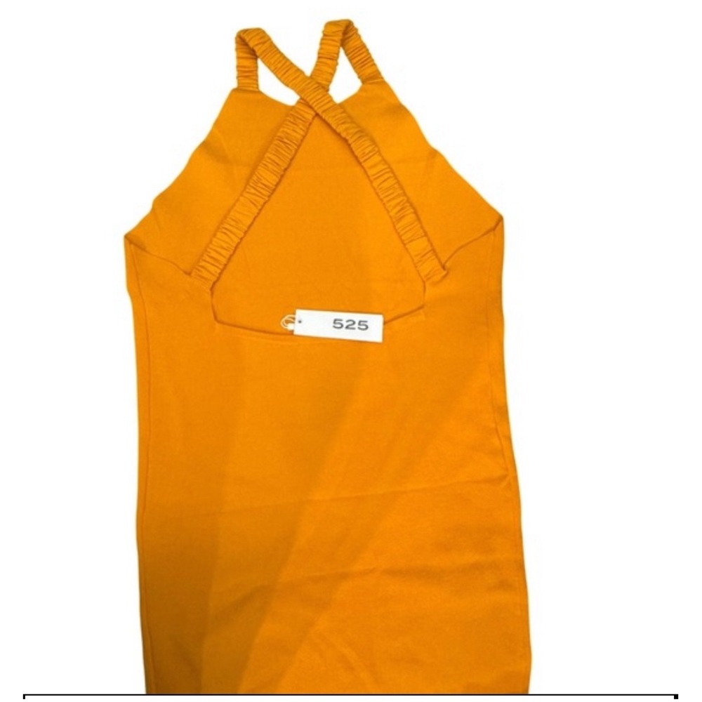 525 Born In Bklyn Turmeric Knit Maxi Dress Sleeveless Backless XL